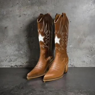Bota Lusitana Camel/Blanco